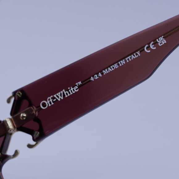 Off-White OERI14D MYSTIC 316E Sunglasses Burgundy Square Frame, Brown Lenses - Picture 6 of 9
